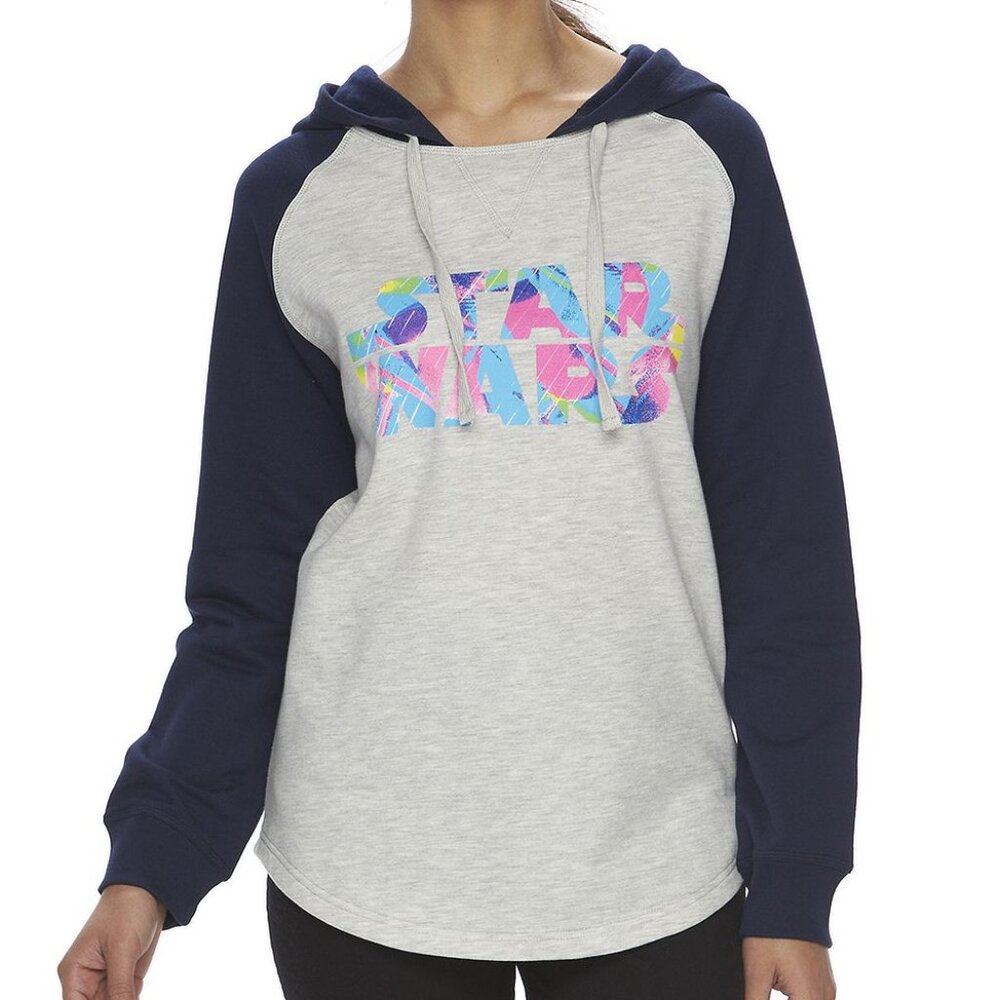 New! Star Wars Retro Logo Women's Fleece Hooded Sweatshirt